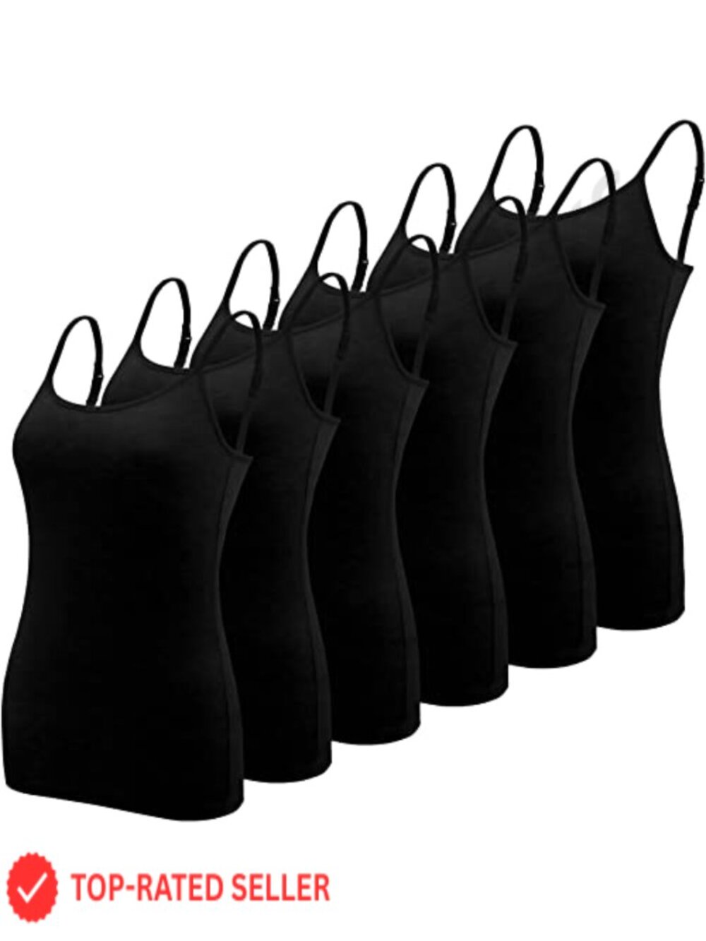 Women's Camisole Tank Tops Viscose Spandex Spaghetti Strap Undershirts 6 Pc Set